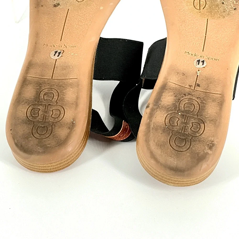 Andre Assous Size 11 Featherweights‎ Black Strap Flat Sandals Spain Nigella